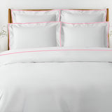 400TC Embroidery Cotton Sateen Solid Duvet Cover Set