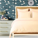 Ivory 400TC Cotton Small Scallop Embroidery Duvet Cover Set