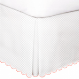 Allena 400TC Sateen Microcheck Cotton Scallop Embroidery Tailored Bed Skirt