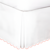 Allena 400TC Sateen Solid Cotton Scallop Embroidery Tailored Bed Skirt