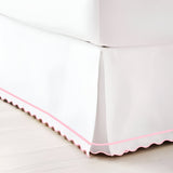 400TC Sateen Cotton Scallop Embroidery & Border Tailored Bed Skirt