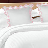 400TC U Shape Scallop Embroidery Cotton Solid Euro Sham