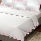 Imaginary Scallop 400TC Cotton Embroidery Sateen Solid Duvet Cover Set