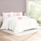 Leafy Embroidered Cotton Sateen Duvet Cover Set