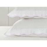 400TC Cotton Scallop Embroidery Sateen Microcheck Duvet Cover Set