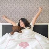 Leafy Embroidered Cotton Sateen Duvet Cover Set