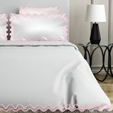 Imaginary Scallop 400TC Cotton Embroidery Sateen Solid Duvet Cover Set