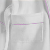 Shawl Collar Cotton Bath Robe with Border Embroidery