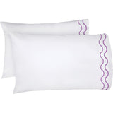 400TC Double Wavy Embroidered Cotton Pillowcases (Set of 2)