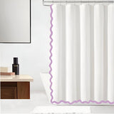 Scallop Thick Banded Cotton Shower Curtain