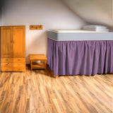 400TC Sateen Solid Cotton Gathered Dorm Bed Skirt
