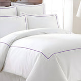 400TC Cotton Single Embroidery Sateen Solid Duvet Cover Set