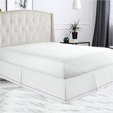 400TC Sateen Solid Cotton Single Embroidered Border Tailored Bed Skirt