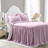 400TC Cotton Sateen Solid Ruffle Bedspread Set