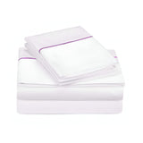 500TC Cotton Single Embroidery Sateen Solid Sheet Set