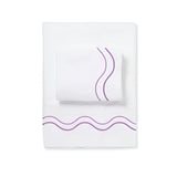 Double Wavy Embroidered Cotton Sheet Set