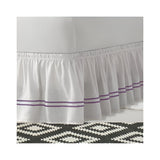 400TC Sateen Solid Cotton Double Embroidered Wrap Around Bed Skirt