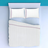 400TC Double Embroidery Sateen Stripe Cotton Sheet Set