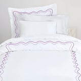 Double Wavy Embroidered Cotton Duvet Cover Set