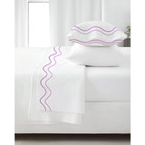 Double Wavy Embroidered Cotton Sheet Set