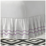 400TC Cotton Double Wavy Embroidered Gathered Bed Skirt