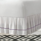 400TC Sateen Solid Cotton Single Embroidered Gathered Bed Skirt