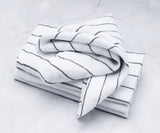 Striped linen Napkins - Black