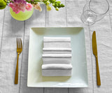 Lurex Linen Napkins - Metallic Silver Napkins