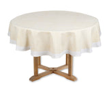 Beige Printed Round Tablecloth
