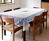 Blue Block Print Tablecloth