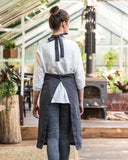 Linen bib apron in Charcoal gray