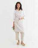 Linen bib apron in Natural gingham