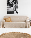 Linen couch cover in Natural linen