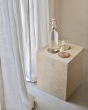 Tab top linen curtain panel (1 pcs) in White