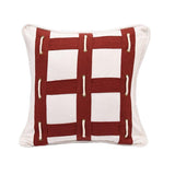 Linen Eyelet Decorative Throw Pillow w/ Rope