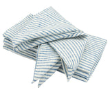 Blue Linen Striped Napkins