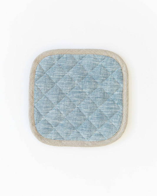 Linen pot-holder (1 pcs) in Blue melange