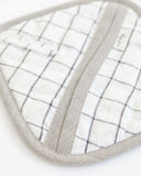 Linen pot-holder (1 pcs) in Charcoal grid