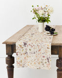 Autumn forest print Linen table runner