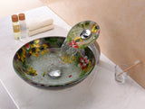 Impasto Series Vessel Sink in Hand Painted Mural