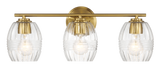 Luster Three Lights Vanity With Clear Glass for Bathrooms above Mirror Wall Lamp - Satin Brass