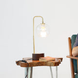 LuxeRay Simple Glass Globe Arched Table Lamp