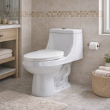 Odin 1-piece 1.6 GPF Dual Flush Elongated Toilet in White