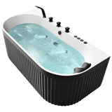 Stone Bell Flatbottom Freestanding Whirlpool and Air Bathtub with Center Drain and Faucet in Various Colors