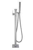 ANZZI Union Floor Mount Tub Filler (41" H), 2-Handle Control, 60" Hand Sprayer, Solid Brass, cUPC Certified, Various Finishes