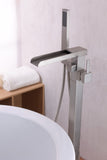 ANZZI Union Floor Mount Tub Filler (41" H), 2-Handle Control, 60" Hand Sprayer, Solid Brass, cUPC Certified, Various Finishes