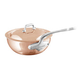 Mauviel M'6 S Induction Copper Chef Pan With Lid, Cast Stainless Steel Handle