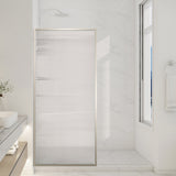 Welle 34 in. x 74 in. Framed Fixed Shower Screen Door with 5/16" (8mm) Tempered Fluted or Clear Glass
