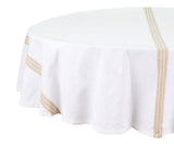 Round Tablecloth 63 inch - Striped Cotton Tablecloth