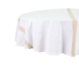 Round Tablecloth 63 inch - Striped Cotton Tablecloth